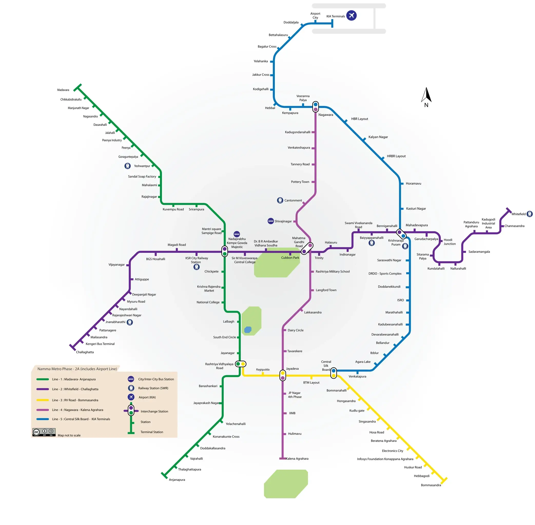 Namma Metro Phase 2 Line Map