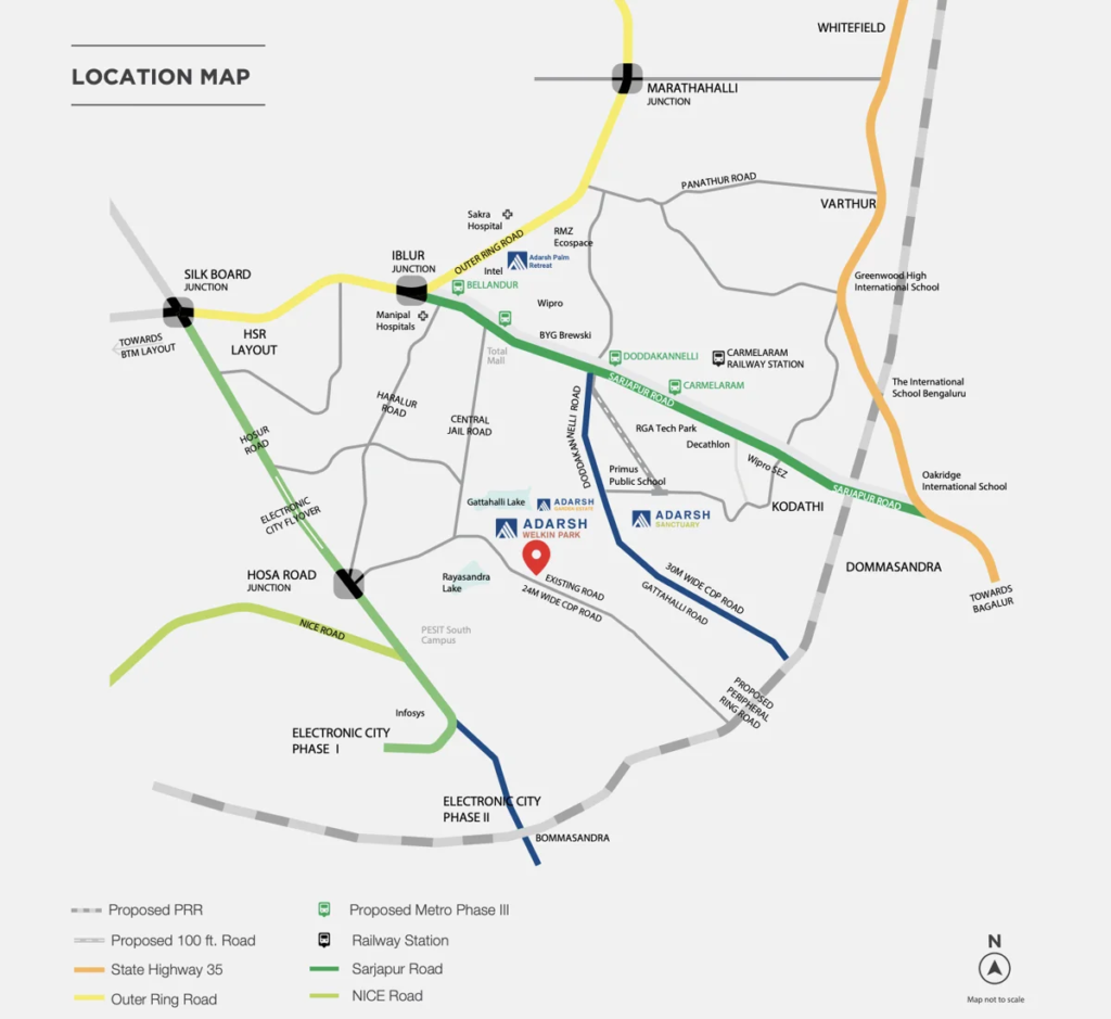Adarsh Welkin Park location